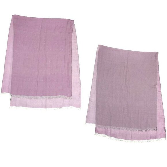 Hermes Margiela Period Shawl Purple Bi-Color H Logo Silk